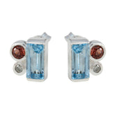 Multi-Spanish-María-Trilogy-Stud-multicolor-925-Silver-Earring