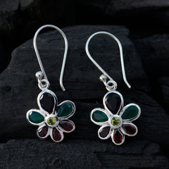 Multi-Australian-Luna-multiple-Dangle-multicolor-Silver-Earring