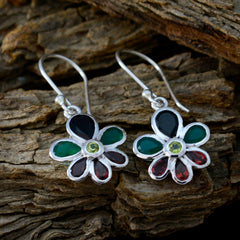 Multi-Australian-Luna-multiple-Dangle-multicolor-Silver-Earring