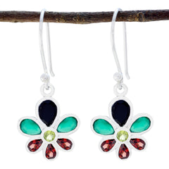 Multi-Australian-Luna-multiple-Dangle-multicolor-Silver-Earring