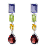 Multi-Spanish-Marie-multiple-Dangle-multicolor-Sterling-Silver-Earring