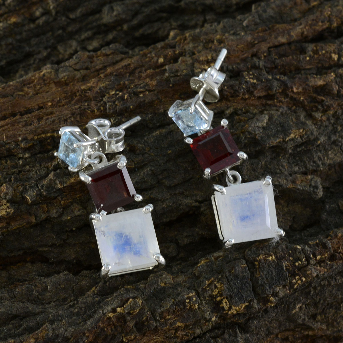 Multi-American-Mei-Trilogy-Stud-multicolor-Sterling-Silver-Earring