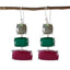 Multi-Russian-Luisa-Trilogy-Dangle-multicolor-Sterling-Silver-Earring