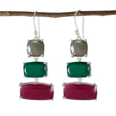 Multi-Russian-Luisa-Trilogy-Dangle-multicolor-Sterling-Silver-Earring