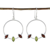Multi-African-Nova-Trilogy-Dangle-multicolor-Silver-Earring