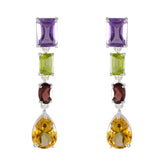 Multi-Latin-American-Noelia-quarter-Stud-multicolor-925-Sterling-Silver-Earring