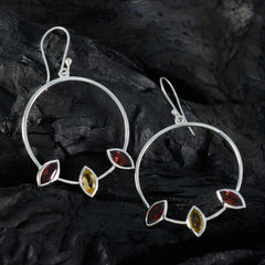 Multi-Russian-Olivia-Trilogy-Dangle-multicolor-Sterling-Silver-Earring