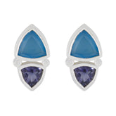 Multi-Egyptian-Alice-Toi-et-Moi-Stud-multicolor-Silver-Earring