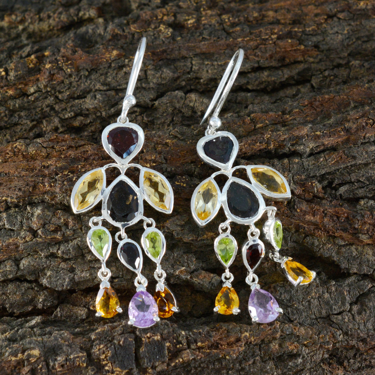 Multi-Italian-Alejandra-multiple-Dangle-multicolor-Sterling-Silver-Earring