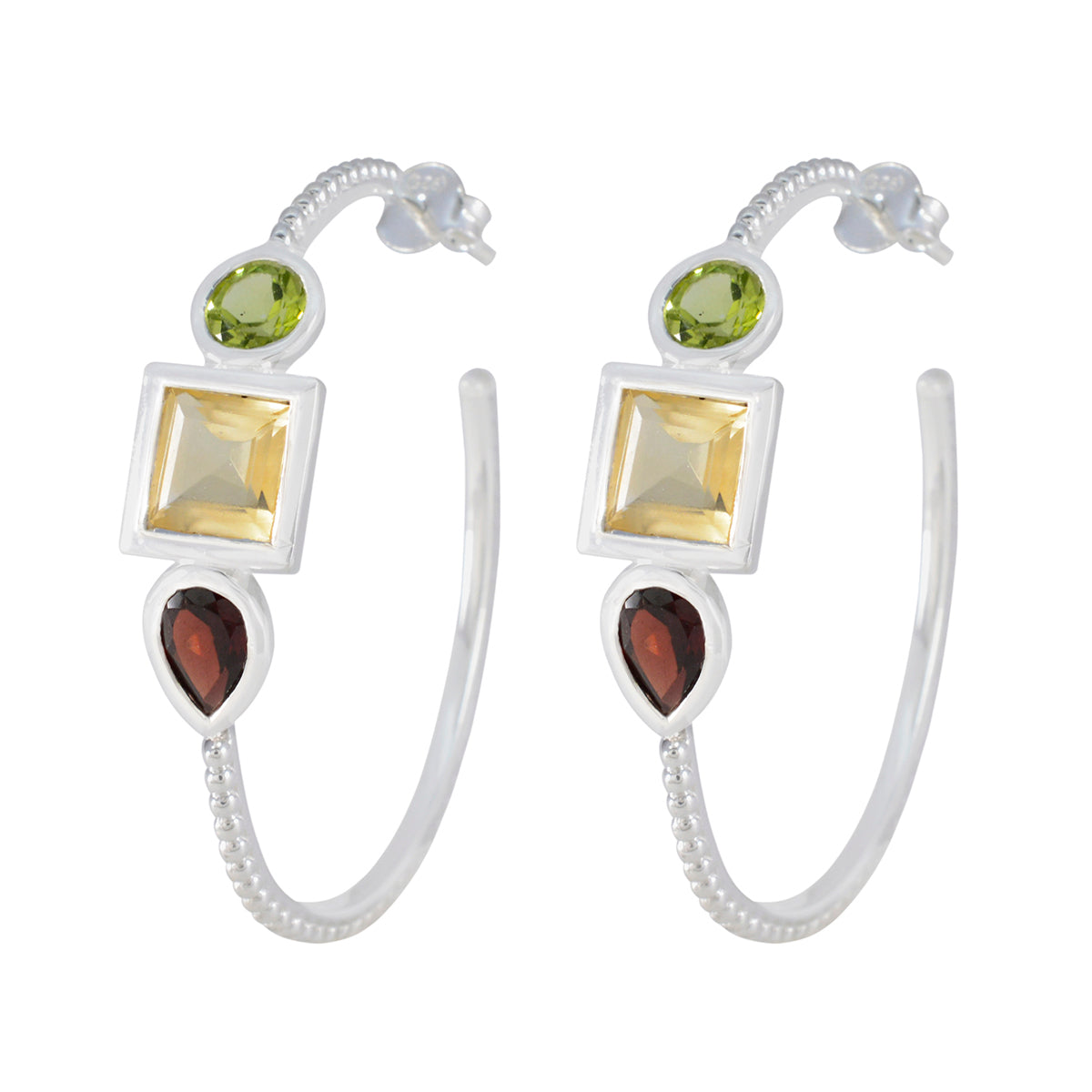 Multi-Japanese-Chen-Trilogy-Stud-multicolor-925-Silver-Earring