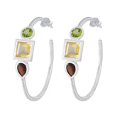 Multi-Japanese-Chen-Trilogy-Stud-multicolor-925-Silver-Earring