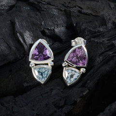 Multi-American-Alina-Toi-et-Moi-Stud-multicolor-Sterling-Silver-Earring