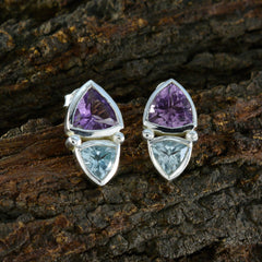 Multi-American-Alina-Toi-et-Moi-Stud-multicolor-Sterling-Silver-Earring