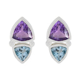 Multi-American-Alina-Toi-et-Moi-Stud-multicolor-Sterling-Silver-Earring