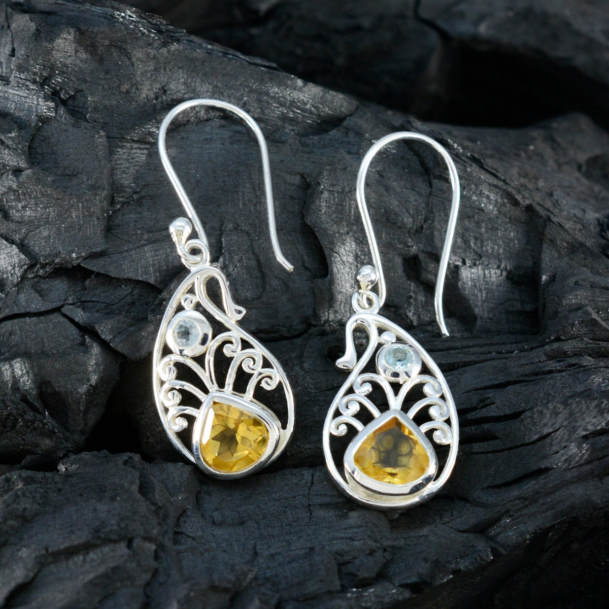 Multi-Korean-Emily-multiple-Dangle-multicolor-Sterling-Silver-Earring