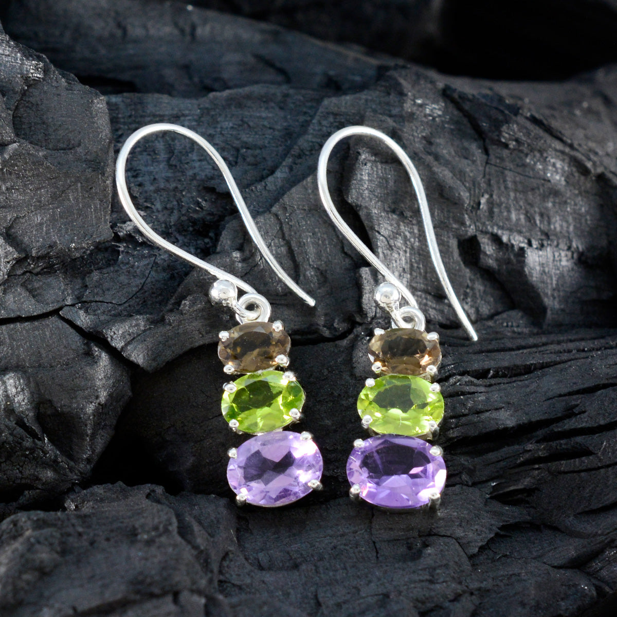 Multi-Turkish-Scarlett-multiple-Dangle-multicolor-925-Sterling-Silver-Earring