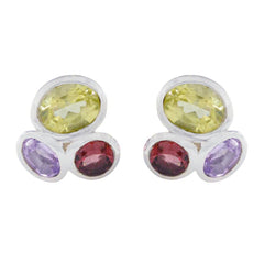 Multi-Middle-Eastern-Isabel-multiple-Stud-multicolor-Silver-Earring