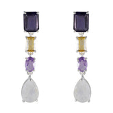 Multi-Russian-Rebeca-quarter-Stud-multicolor-92.5-Silver-Earring