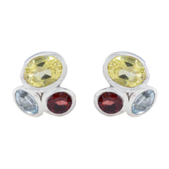 Multi-African-Katarina-multiple-Stud-multicolor-925-Silver-Earring