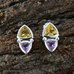 Multi-Turkish-Aria-Toi-et-Moi-Stud-multicolor-925-Sterling-Silver-Earring