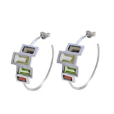 Multi-German-Mia-multiple-Stud-multicolor-Sterling-Silver-Earring