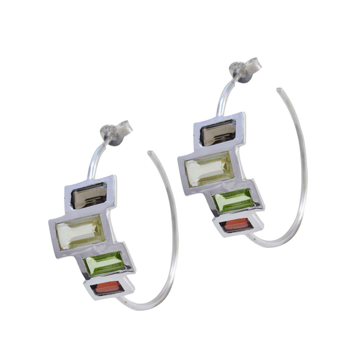 Multi-German-Mia-multiple-Stud-multicolor-Sterling-Silver-Earring
