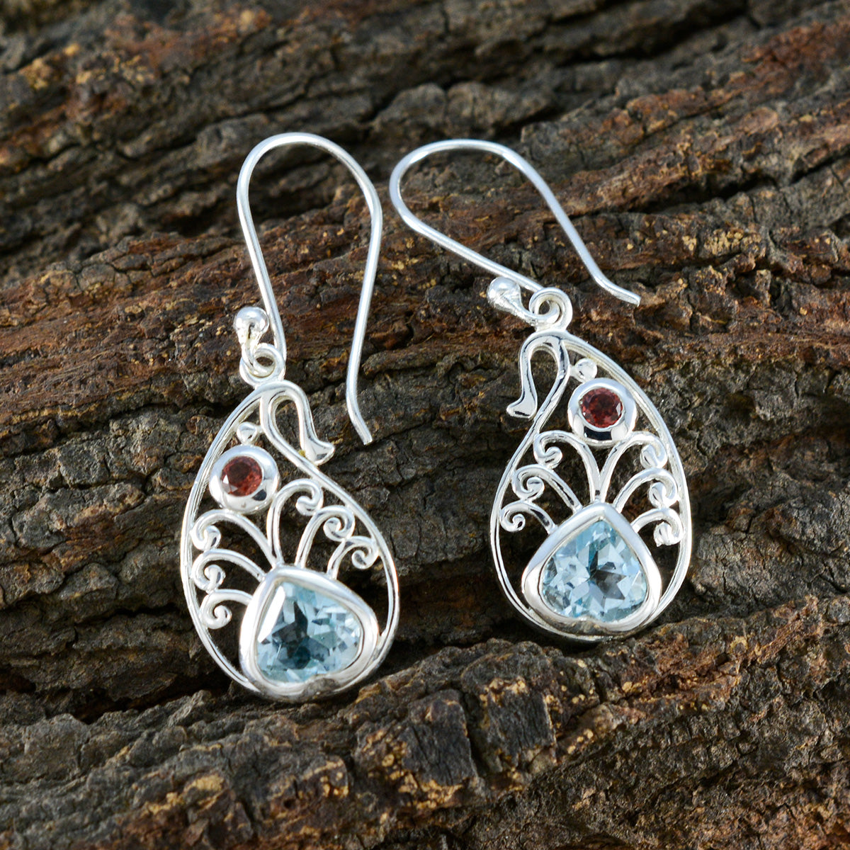 Multi-Middle-Eastern-Freya-multiple-Dangle-multicolor-Silver-Earring