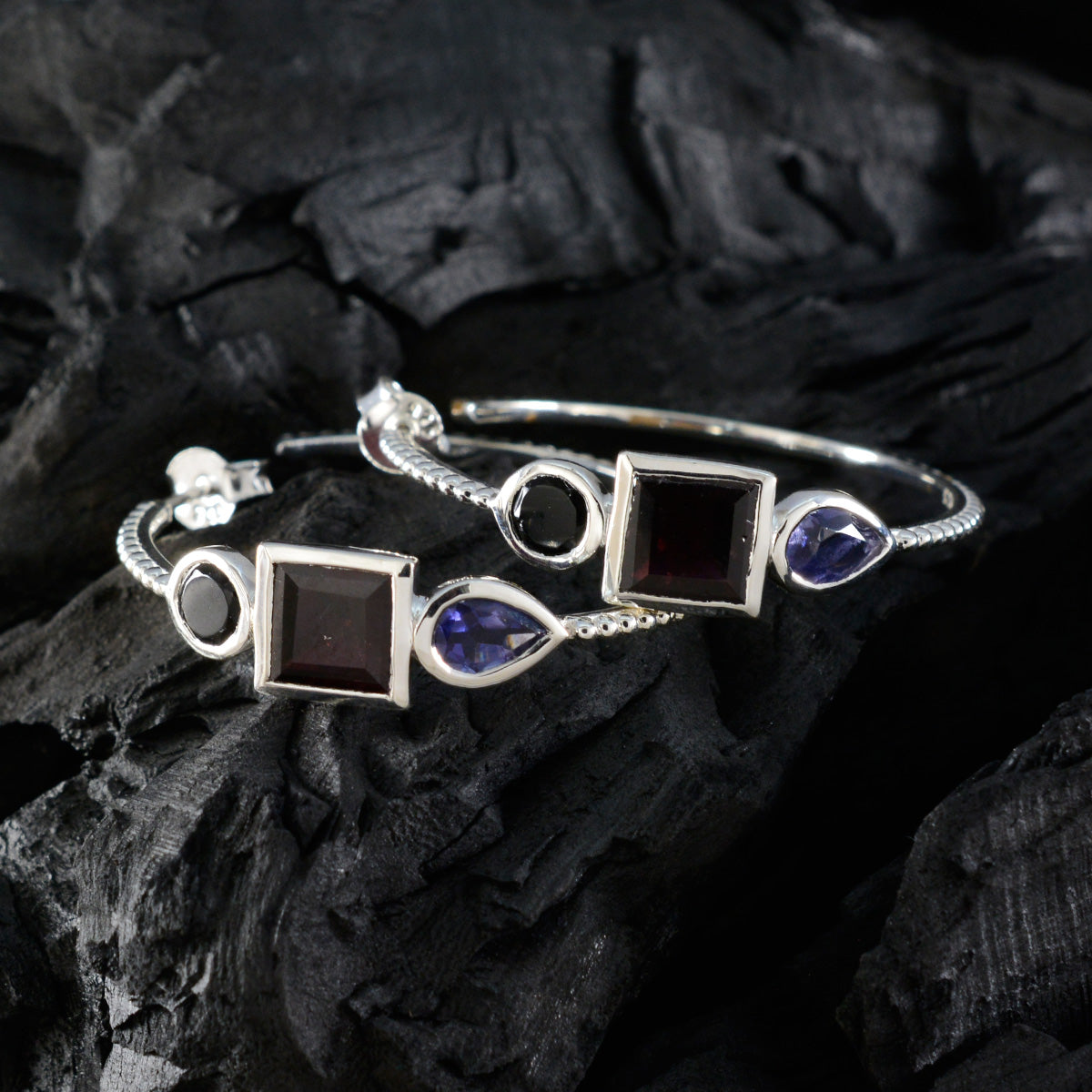 Multi-Australian-Haruka-Trilogy-Stud-multicolor-925-Silver-Earring