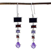 Multi-African-Aurora-multiple-Dangle-multicolor-925-Silver-Earring