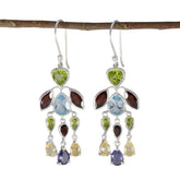 Multi-French-Sakura-multiple-Dangle-multicolor-Sterling-Silver-Earring