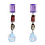 Multi-American-Lourdes-quarter-Stud-multicolor-Silver-Earring