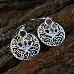 Multi-Spanish-Katarina-quarter-Dangle-multicolor-Silver-Earring