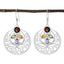 Multi-Spanish-Katarina-quarter-Dangle-multicolor-Silver-Earring