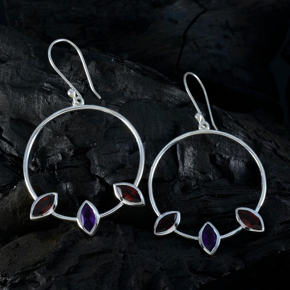 Multi-Italian-Marie-Trilogy-Dangle-multicolor-925-Silver-Earring