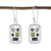 Multi-Russian-Daniela-Penta-Dangle-multicolor-Silver-Earring