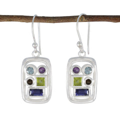 Multi-Russian-Daniela-Penta-Dangle-multicolor-Silver-Earring