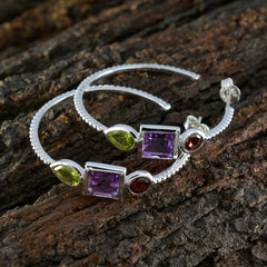 Multi-French-Hye-jin-Trilogy-Stud-multicolor-Silver-Earring