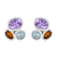 Multi-American-Nova-multiple-Stud-multicolor-925-Silver-Earring