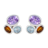 Multi-American-Nova-multiple-Stud-multicolor-925-Silver-Earring