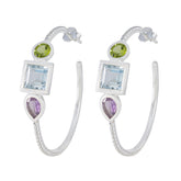 Multi-Moroccan-Li-Lee-Trilogy-Stud-multicolor-925-Sterling-Silver-Earring