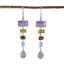 Multi-African-Stella-Penta-Dangle-multicolor-Silver-Earring