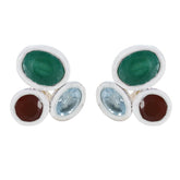 Multi-Mexican-Savannah-multiple-Stud-multicolor-Sterling-Silver-Earring