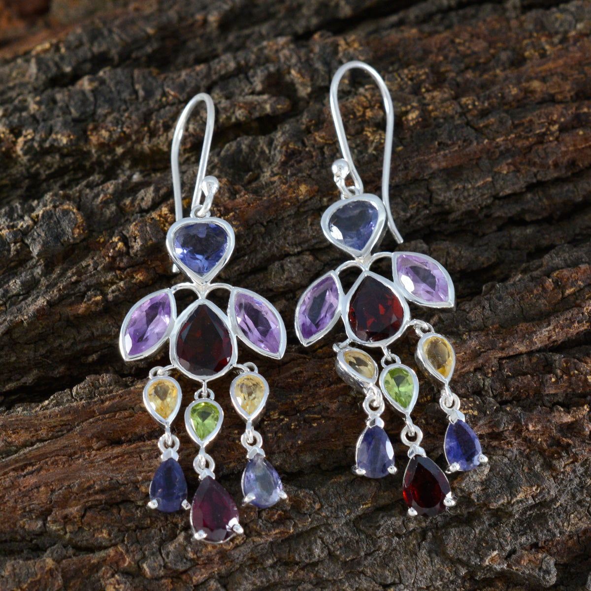 Multi-German-Seo-yeon-multiple-Dangle-multicolor-925-Silver-Earring