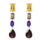 Multi-Korean-Lucia-quarter-Stud-multicolor-Sterling-Silver-Earring