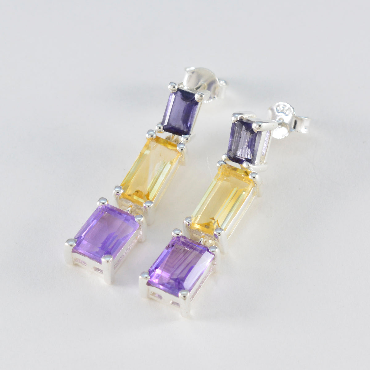 Multi-Latin-American-Natalie-multiple-Stud-multicolor-Silver-Earring