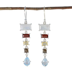 Multi-Korean-Yasmin-Penta-Dangle-multicolor-Silver-Earring
