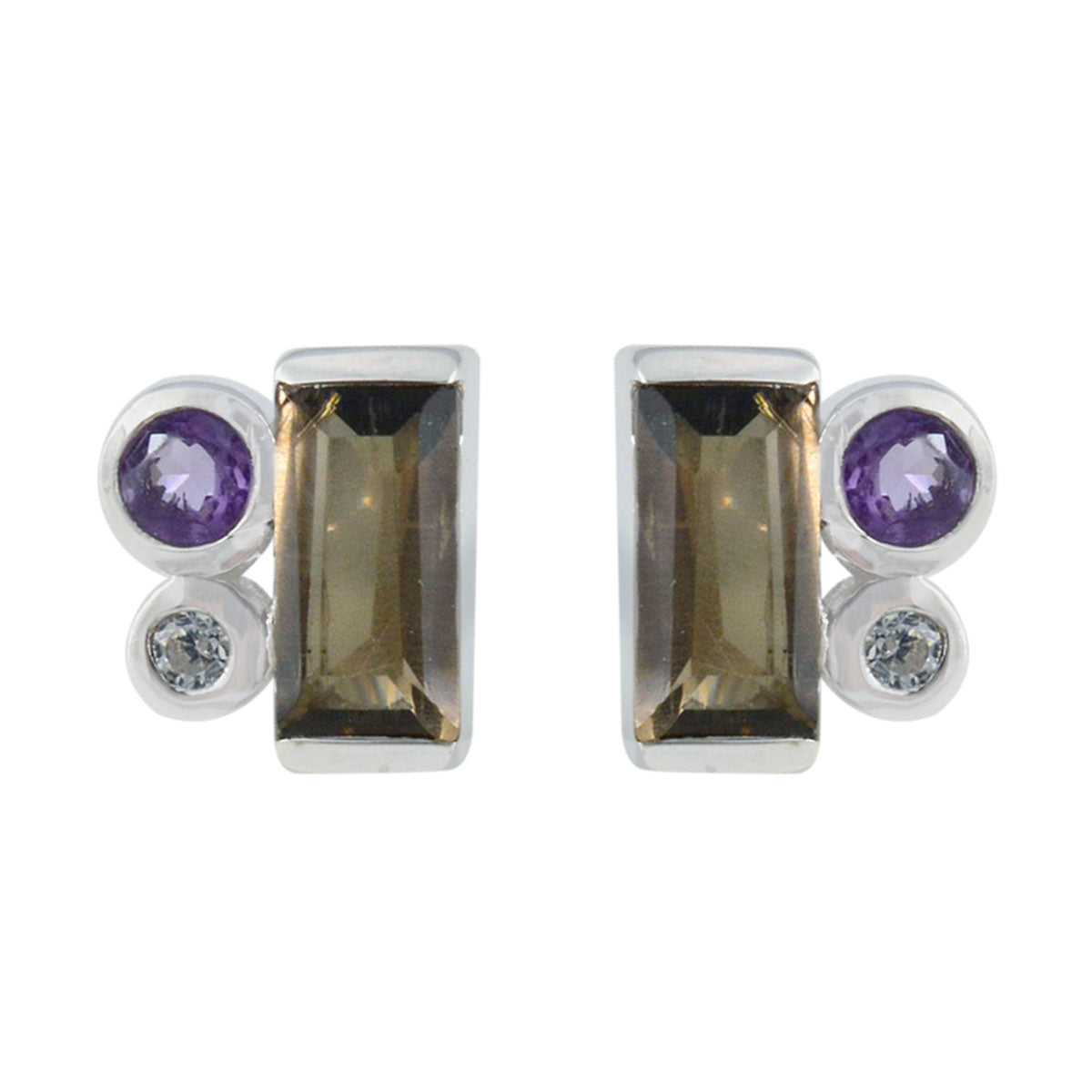 Multi-German-Milagros-Trilogy-Stud-multicolor-Silver-Earring