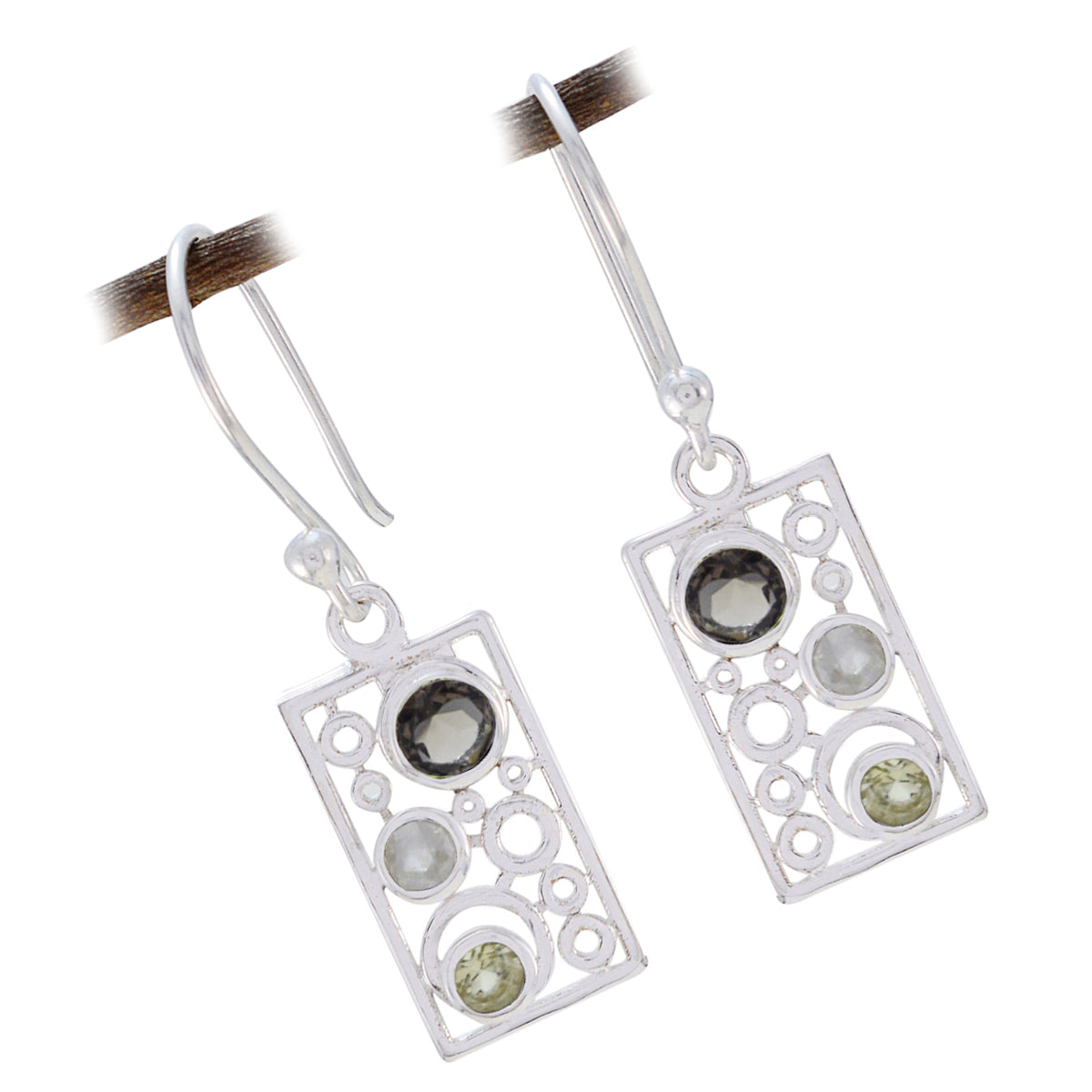 Multi-Egyptian-Violet-multiple-Dangle-multicolor-Silver-Earring