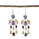 Multi-African-Soo-jin-multiple-Dangle-multicolor-92.5-Silver-Earring