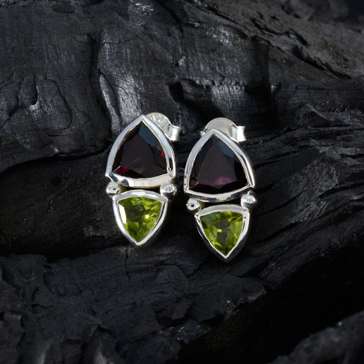 Multi-Spanish-Valentina-Toi-et-Moi-Stud-multicolor-92.5-Silver-Earring